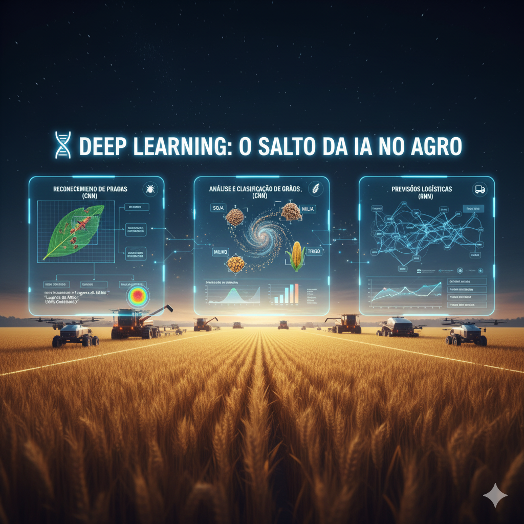 Deep Learning: O Motor que Impulsiona a Visão Computacional e a Logística Preditiva no Agronegócio
