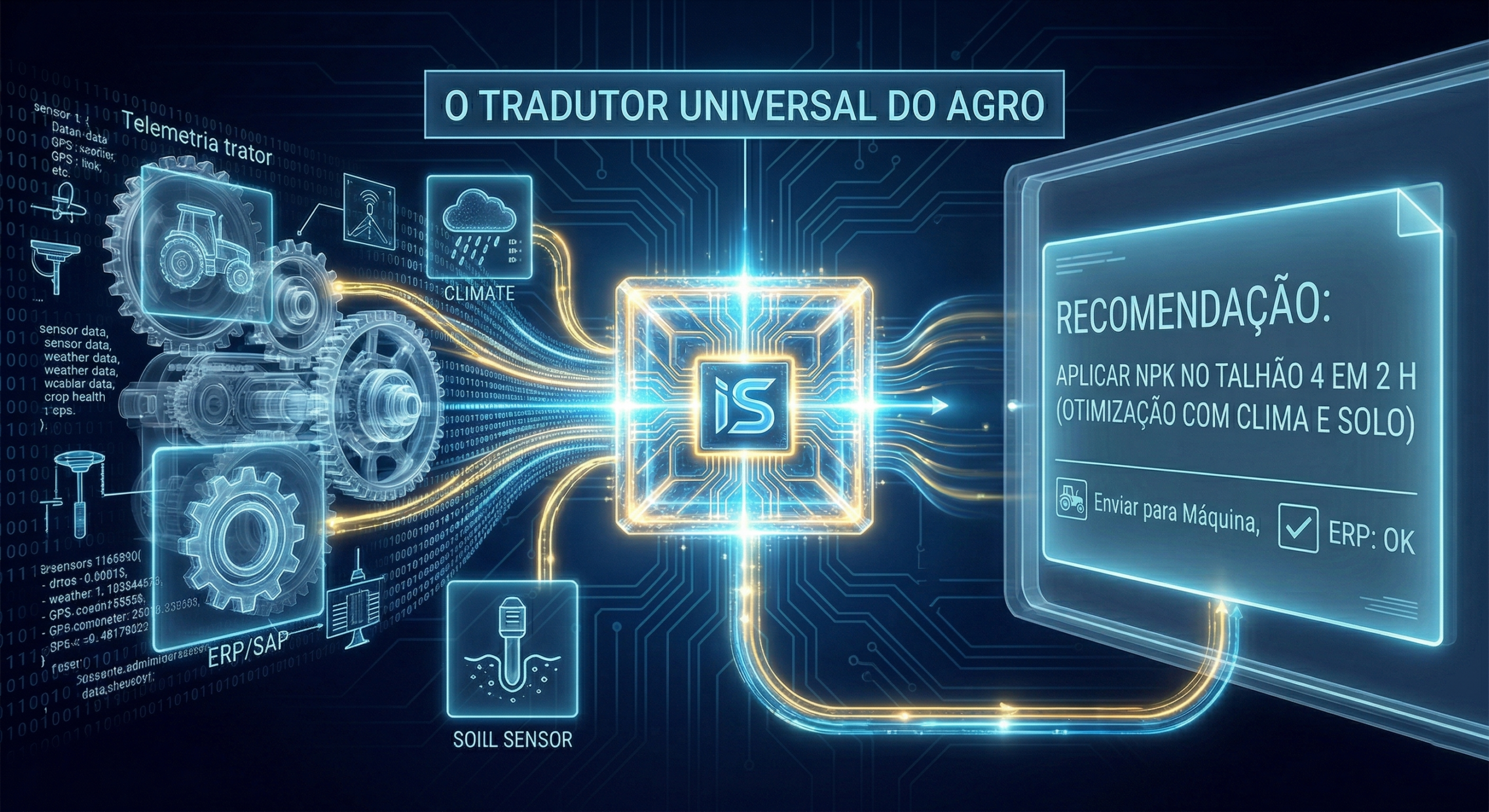 IA que conversa com seus sistemas (ERP, sensores, clima)